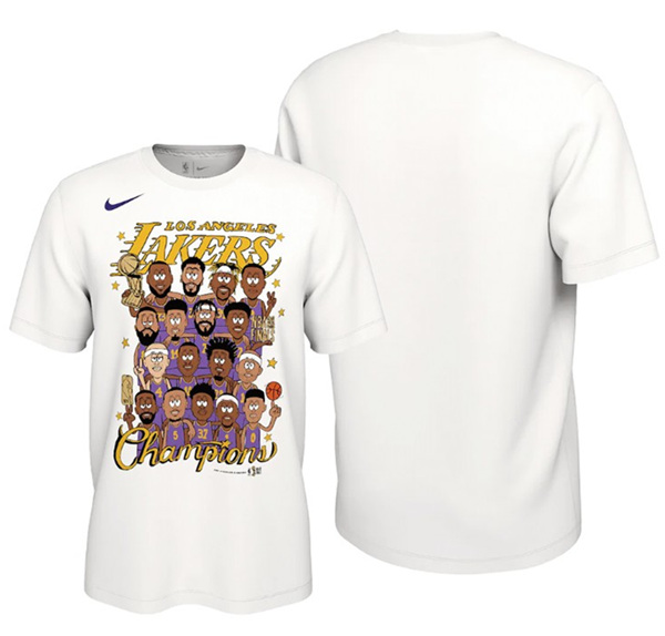 Men's Los Angeles Lakers 2020 White Finals Champions T-Shirt